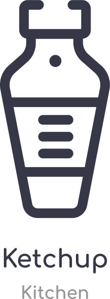 番茄酱轮廓图标孤立线从厨房图片下载