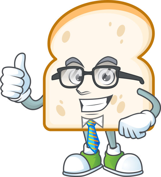 切片白面包里的商人吉祥物图片下载