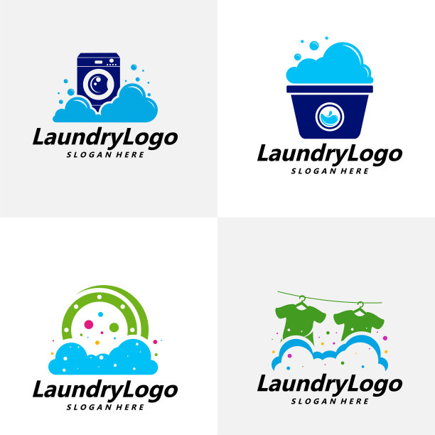 洗衣店Logo设计模板清洁图片下载