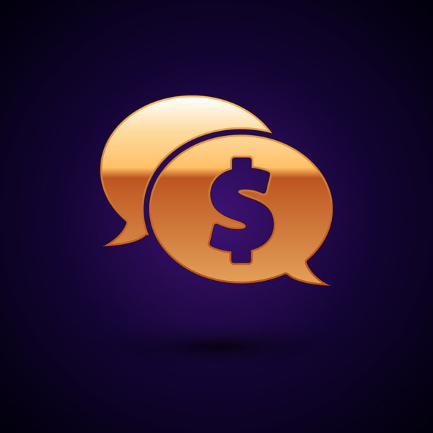 黄金演讲泡沫与美元偶像孤立上图片下载