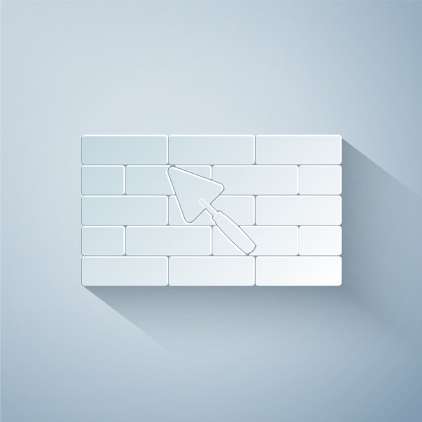 剪纸砖墙用泥刀隔离图片下载