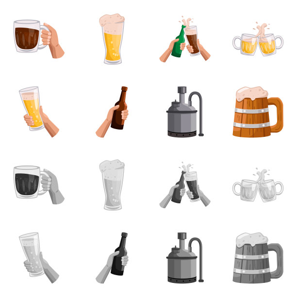 设计酒吧和啤酒节标志图片下载