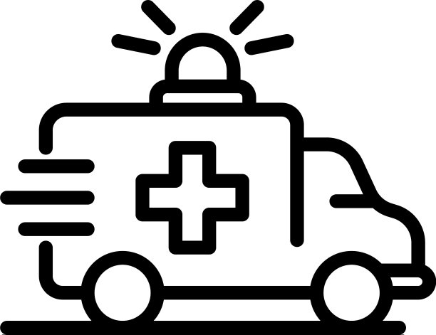 救护车图标轮廓风格图片下载