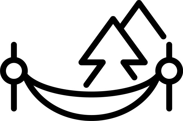 森林吊床图标轮廓风格图片下载