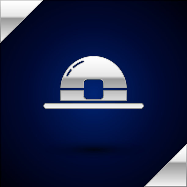 银色妖精帽子图标孤立在深蓝色图片下载