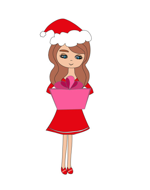 穿着圣诞服装的可爱女孩图片下载