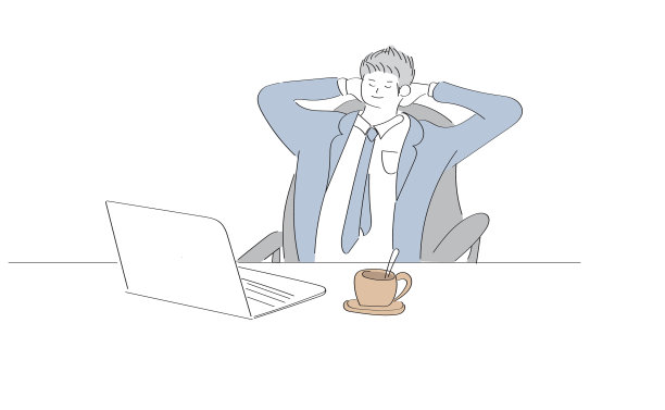 商人开心放松时间手绘图片下载