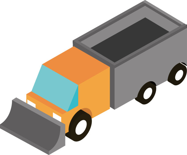 卡车挖掘机运输车辆等距图标图片下载