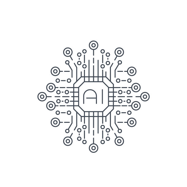人工智能AI技术线性图标图片下载