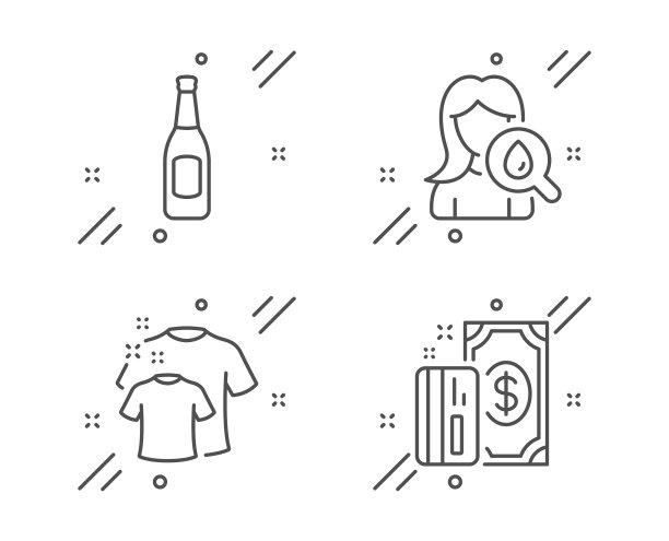 干净的t恤啤酒和保湿霜图标图片下载