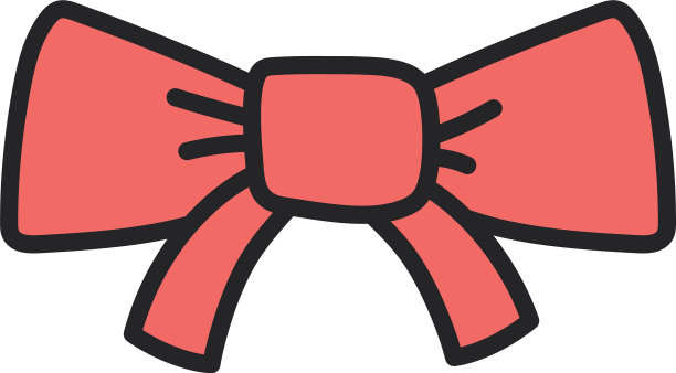 红色礼品蝴蝶结丝带装饰图标图片下载