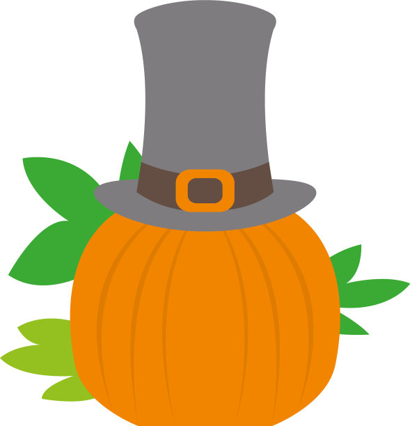 带着朝圣者帽子的南瓜图标图片下载