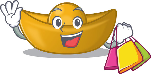 欢快的中国元宝卡通人物舞动着图片下载