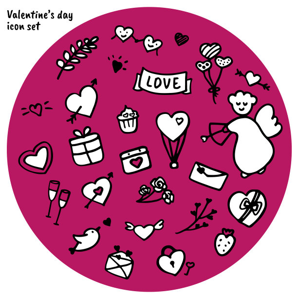 浪漫元素的卡片海报横幅印刷图片下载