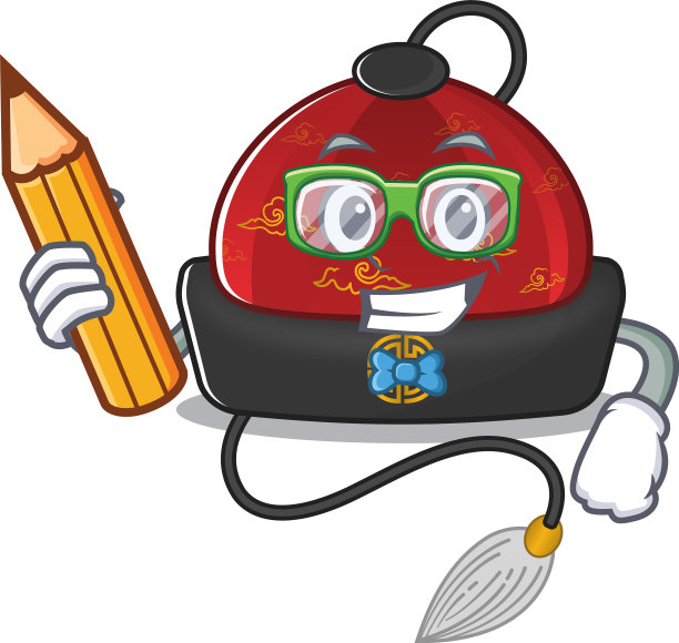 酷酷的学生传统中国帽子图片下载