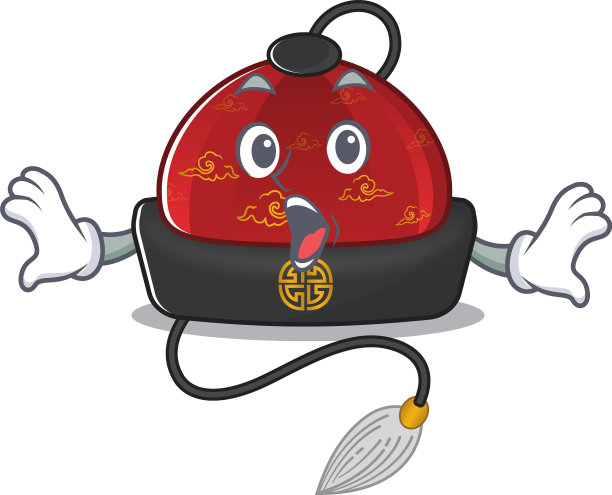 惊讶的传统中国帽子脸上的手势图片下载