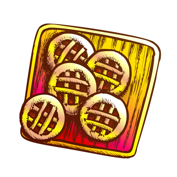 饼干在木切板上颜色图片下载