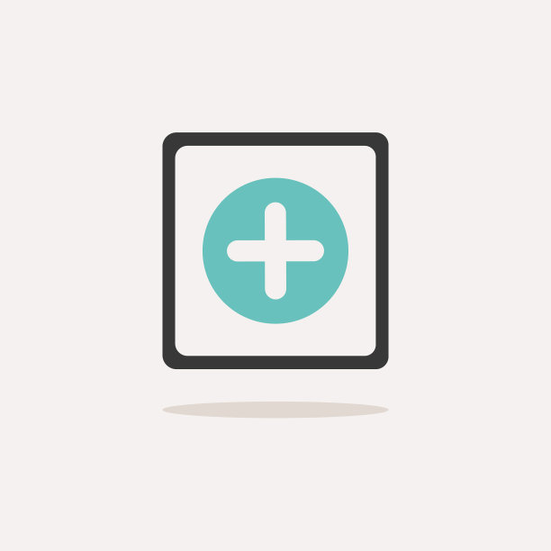 药店十字标志与米色的阴影图标图片下载