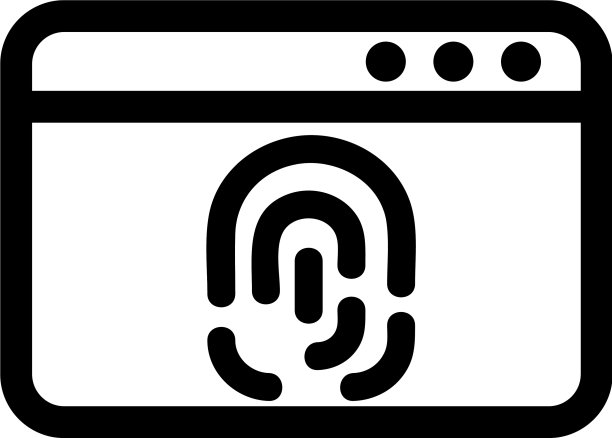 计算机指纹图标孤立轮廓图片下载