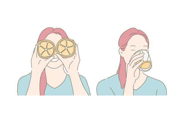 好玩的心情，健康的饮食习惯，喝果汁图片下载