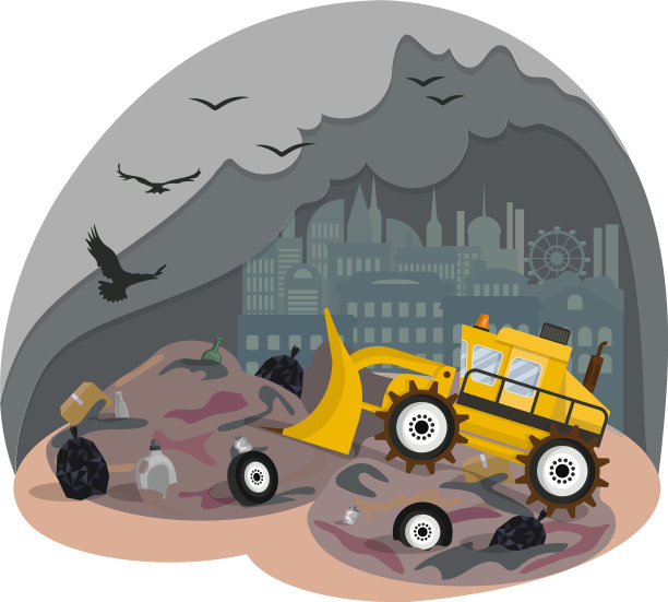 城市垃圾场填埋污染环境图片下载