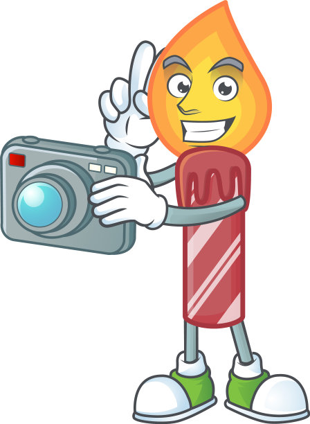 一个专业摄影师红条纹蜡烛图片下载