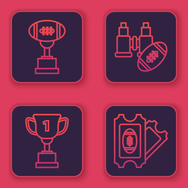 设线奖杯和美式足球图片下载