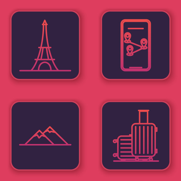 设置线埃菲尔铁塔山的信息图图片下载