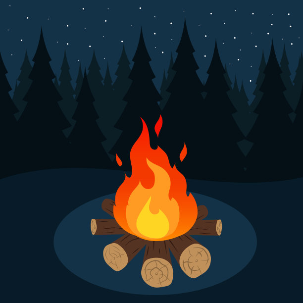 在森林里营火图片下载