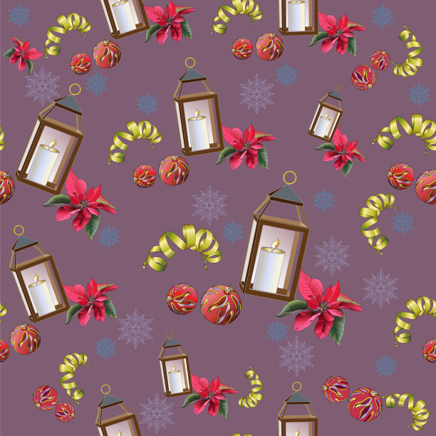 灯笼一品红圣诞球图片下载