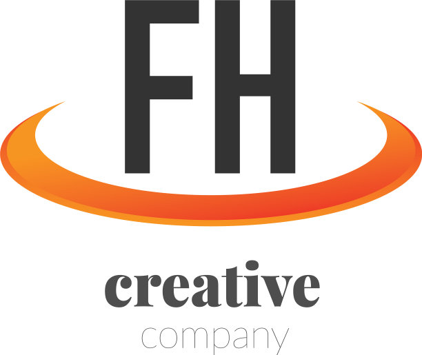 首字母fh创意的勾形设计标志图片下载