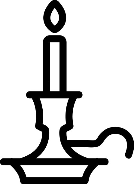 蜡烛图标孤立轮廓符号图片下载