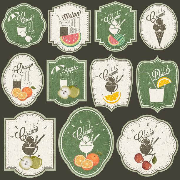 复古复古风格快餐设计图片下载