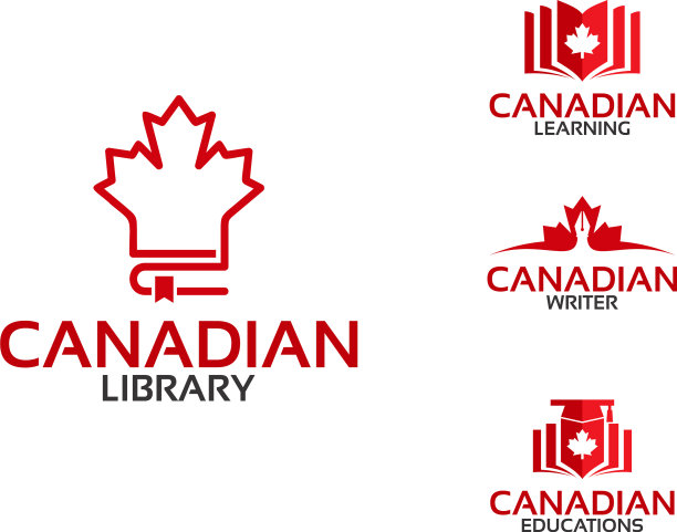 加拿大教育图书馆学习作家标志图片下载