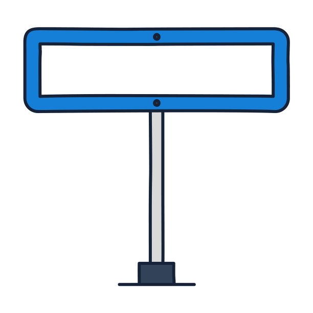 矩形道路交通标志图标的轮廓图片下载