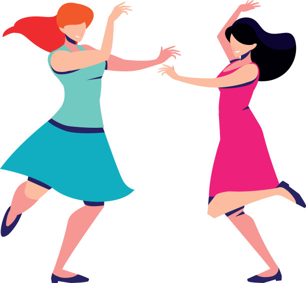 女人们在白色背景上摆姿势跳舞图片下载