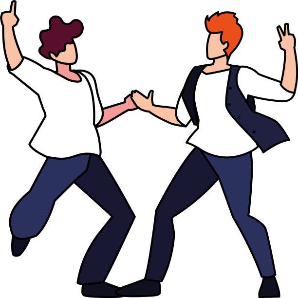 男人们在白色背景上摆姿势跳舞图片下载