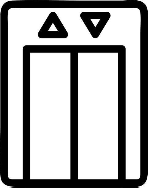 电梯图标孤立轮廓符号图片下载