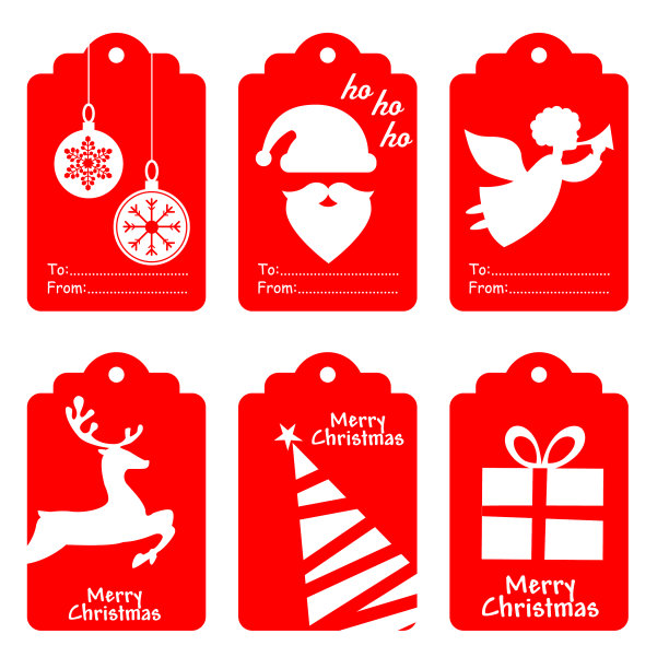 圣诞快乐标签套装图片下载