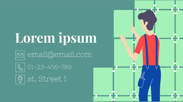 瓦工把瓷砖粘到墙上修理和图片下载