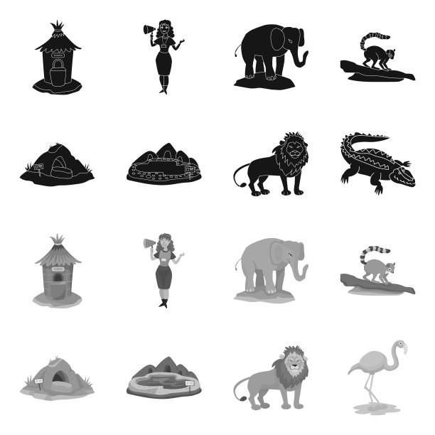 孤立对象的性质和有趣的标志集图片下载