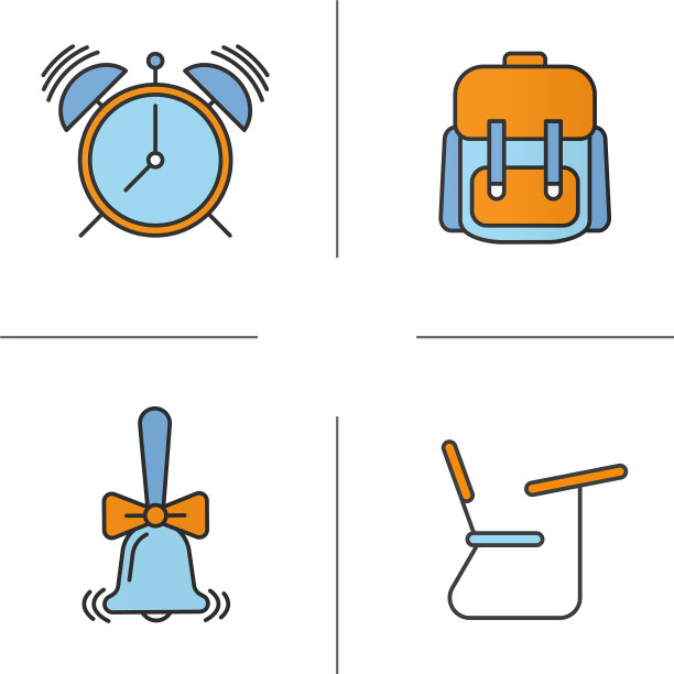 学校和教育颜色图标设置图片下载