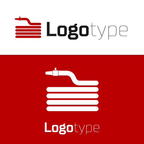 红色花园水管或消防水管图标隔离图片下载