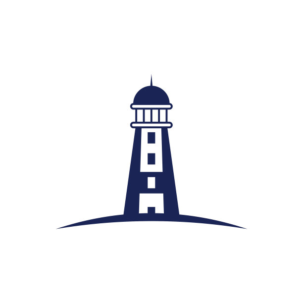 现代简约的灯塔标志设计图片下载