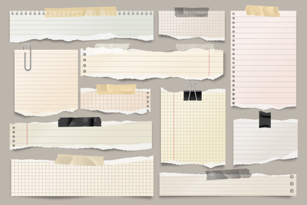 彩色撕边纸条收集图片下载