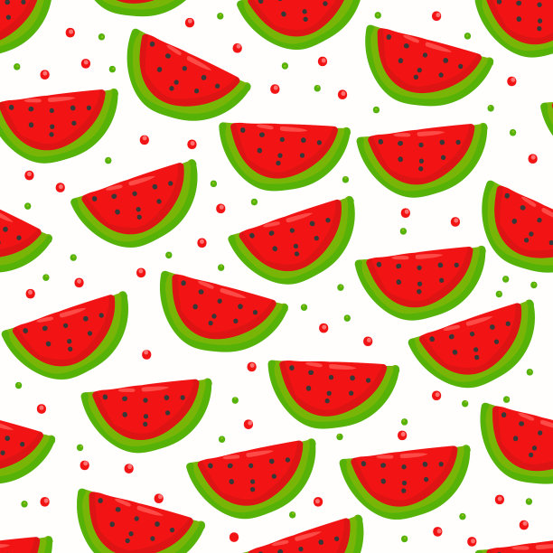 夏季水果西瓜无缝图案涂鸦图片下载