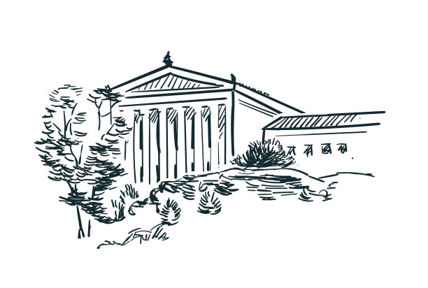 美国费城速写城市线条艺术图片下载