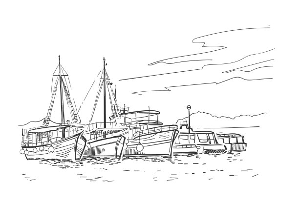 描绘欧洲克罗地亚船度假巡航图片下载