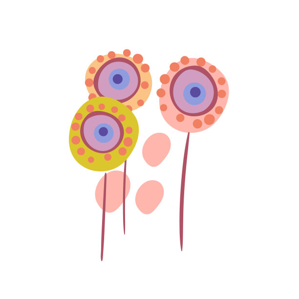 黄粉花卡花卉设计元素图片下载