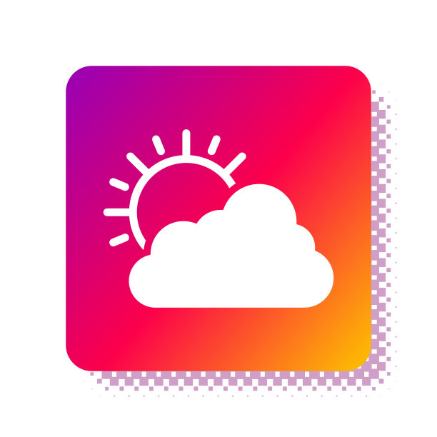 白色的太阳和云天气图标孤立在白色图片下载